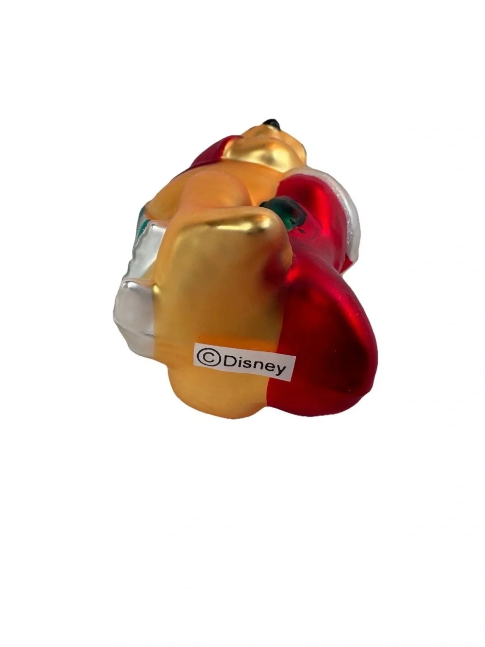 DISNEY Pooh Bear Vintage  CHRISTMAS Ornament Mouth Hand Blown Pooh with Stocking